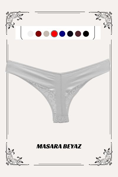 MİSTİRİK Λευκό Masara Μοντέλο Δαντέλα Λεπτομερή εσώρουχα με μαλακό κορδόνι