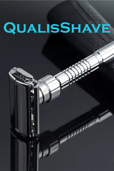 Qualis ماكينة حلاقة معدنية بالكامل قابلة للتعديل Q8 + 5 شفرات حلاقة بلاتينية