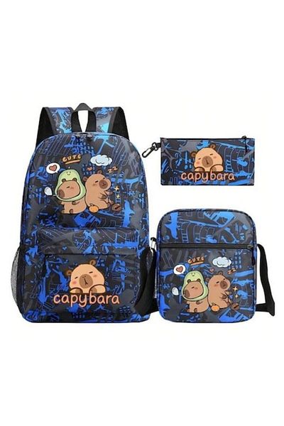 xpress sales Ghiozdan școlar Capybara XPRESS SALES, +5 ani, 3 bucăți, multicolor