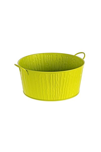 Bizzotto Ghiveci de flori verde din metal Ø 26 cm x 12 înălțime