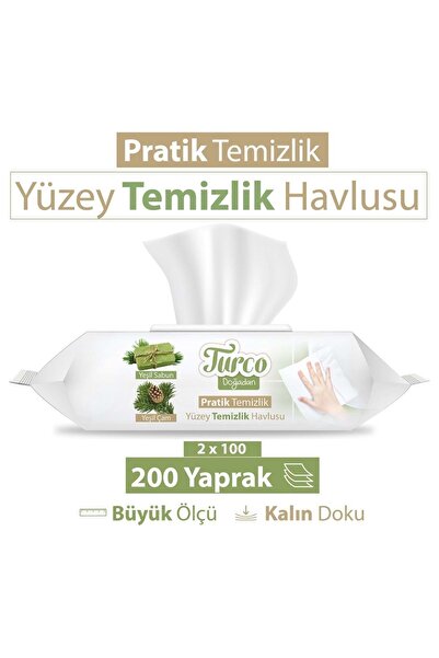 Baby Turco Yüzey Temizlik Havlusu Doğadan 100lü Yeşil Sabun x4 Adet