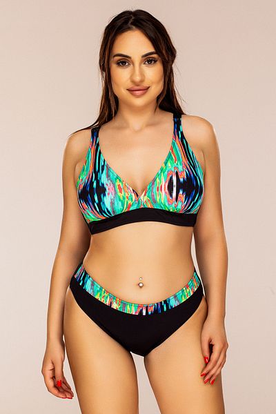 Lush Fashion Black Two-Piece Swimsuit