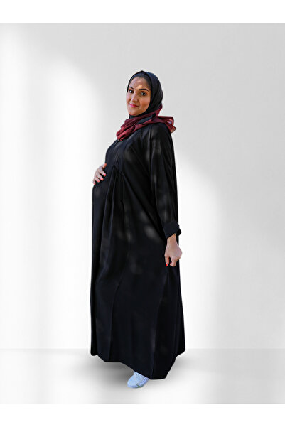 outline Black pregnant abaya