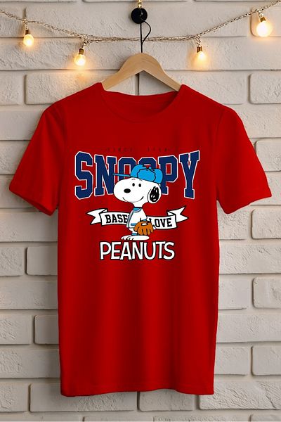 New Shine 1 T-Shirt Is a Gift for Purchases of 6 or More in the Cart - Snoopy Baseball Printed Oversize T-Shirt