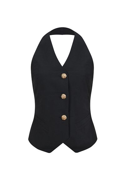 La Sarta Lera Woven Black Cepken Vest