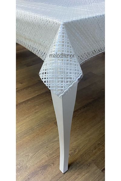 TNR Meiwa Transparent Coating Straw Thick Luxury Ovc Cream Rectangular Oilcloth Tablecloth 100X140 cm