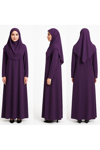 ZEHRANAZ NAMAZ ELBİSESİ Prayer Dress (Dark Violet)