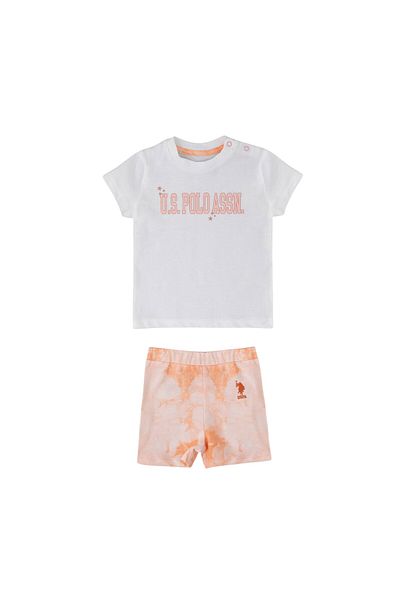 U.S. Polo Assn. Cream Salmon Baby T-Shirt Set Usb1239