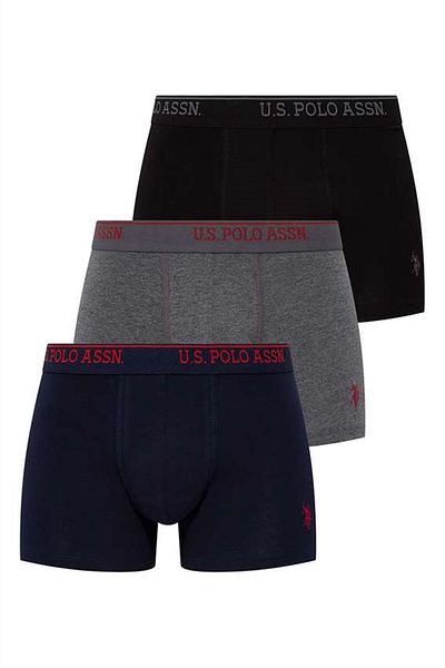 U.S. Polo Assn. Πόλο Ασν. 80097 Ανδρικά 3 τεμάχια Boxer-μαύρο&ανθρακί&σκούρο μπλε