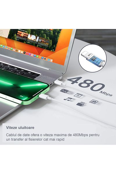 OEM Set încărcător compatibil cu iPhone 14/14 Plus/13/12/11/Pro/Pro Max/iPad/AirPods, 20W