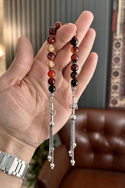 dergah tesbih Agate Stone Silver Design Zaza Rosary