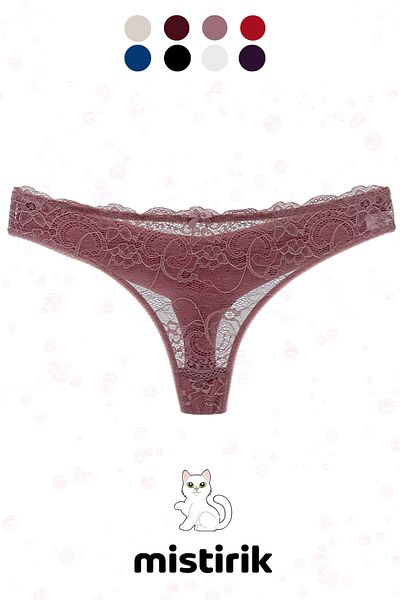 MİSTİRİK Pastel Pink Table Model Semi Patterned Flexible and Soft Sports Thong