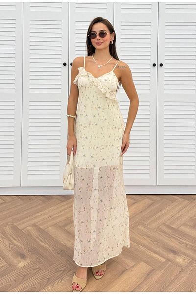 SEZON MAGAZALARI Women's Flower Midi Length Dress