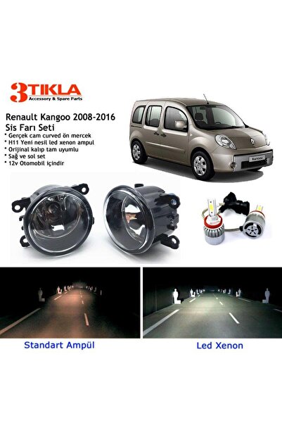 3 Tıkla Renault Kangoo 2008-2019 Beyaz Led Xenon Sis Farı Seti