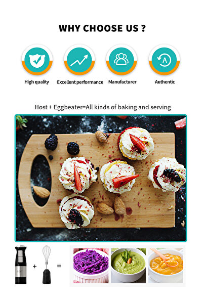 LAC LAICHY 4 In 1 Blender, 340w 2-speed And Turbo Mode,600ml Container,for Smoothie Sauces Food Soups