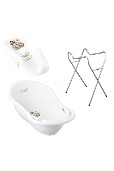 Tega Baby Set Pachet Cadita Alba Elefant 102 Cm Suport Anatomic Si Suport Uni...