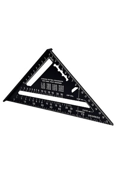 Globalport Retail Echer multifunctional triunghiular, aluminiu, 90 grade, gravat, cu talpa, 188x188x265 mm