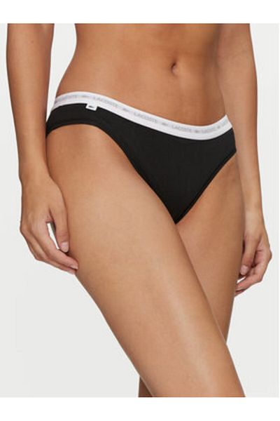 Lacoste Lacoste Set de 3 perechi de chiloți clasici pentru femei 8F1338 Negru