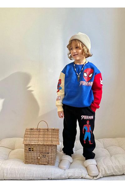 YARENKİDS Blue Printed Boy's Suit
