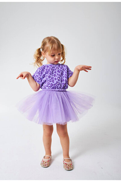 HEYY MERO KİD STYLE LEOPAR MODEL TÜTÜ ETEK/TSHİRT TAKIM