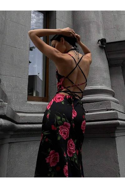 MAYHOŞ BUTİK Women's Flower Pattern Dress