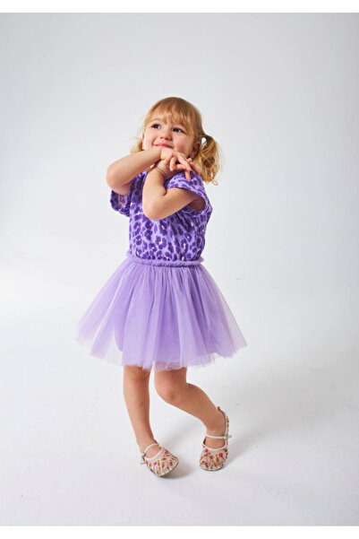 HEYY MERO KİD STYLE LEOPAR MODEL TÜTÜ ETEK/TSHİRT TAKIM