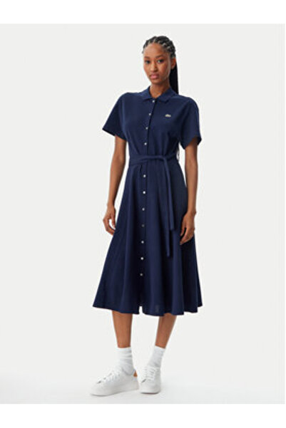 Lacoste Rochie tip cămașă pentru femei EF9621 bleumarin