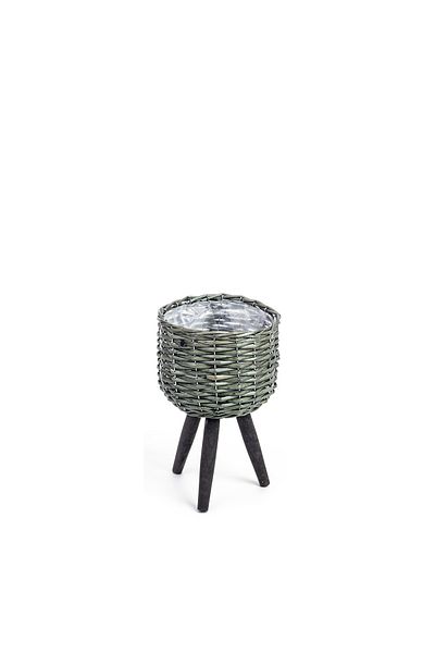 Bizzotto Ghiveci Decorativ Din Bambus, Verde Și Negru, Ø20x17/33h