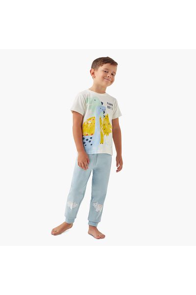 Juniors Animal Print T-Shirt And Pyjama Set