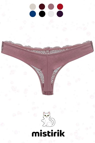 MİSTİRİK Pastel Pink Table Model Semi Patterned Flexible and Soft Sports Thong