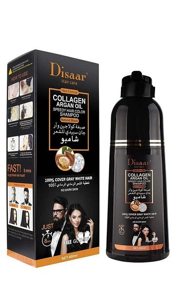 Disaar Argan Oil Speedy Hair Color Shampoo Cover Gray White Hair Organic Hair Dye Shampoo Of Black 4