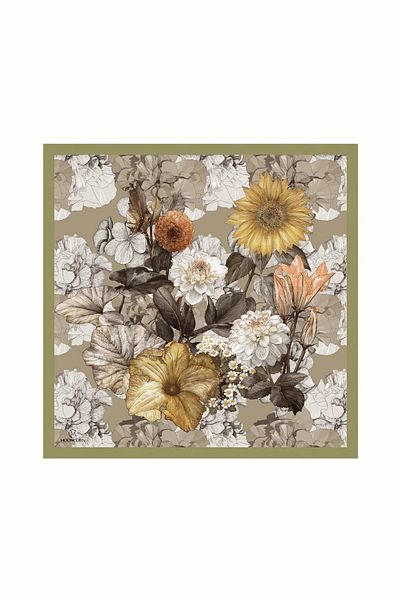 Mooncorn Βαμβακερό κασκόλ με μοτίβο Soft Green Floren