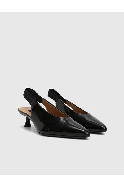 İLVİ Ananna Patent Leather Black Heeled Sandals