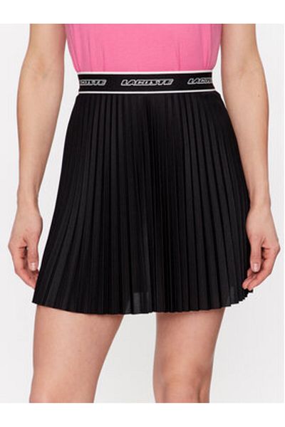 Lacoste Fustă plisată pentru femei Lacoste JF4342 Neagră