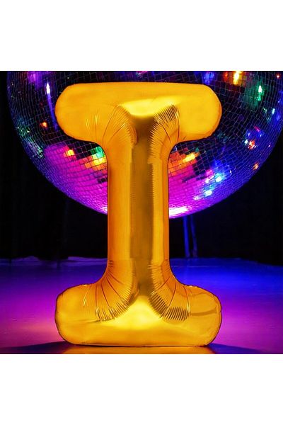 Kuzey Vip High Quality 1 Metre Gold Letter I Foil Balloon Gold I Letter Balloon Helium Gasina Flying Balloon Suitable for
