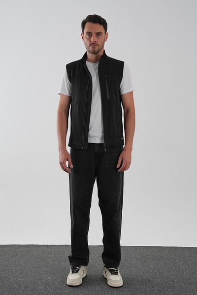 ALEXANDERGARDI Pocket Detailed Stand Collar Lined Sleeveless Vest