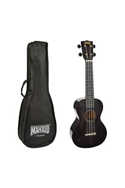 Mahalo MH2TBK Set ukulele concert negru transparent, husa, 3 pene