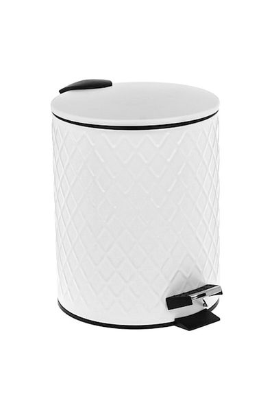 ATS Trash Bin with Pedal, 5 L, Pearl White