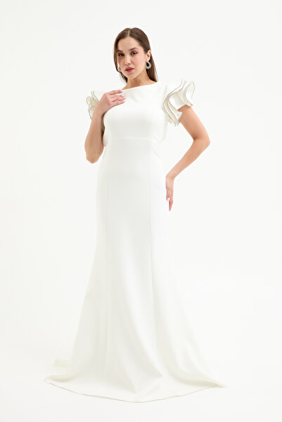 Lafaba Жіноче біле довге вечірнє плаття з декольте на спині