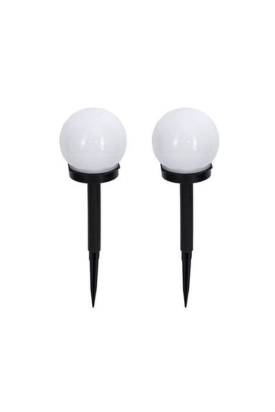 eyemazing Set of 2 Solar LED Lamps, Globe Style, 10 cm Diameter, Warm White, Weatherproof, eMazing