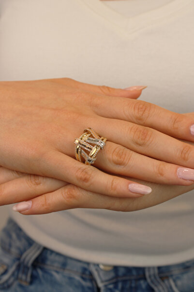 Net Kuyumculuk 14 Ayar Altın Taşlı Fantazi Yüzük