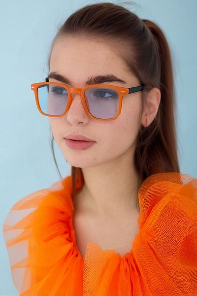 MACERATİ Sunglasses Women & Men Uv400 Glass Ce Certificated Orange Blue Sunglasses