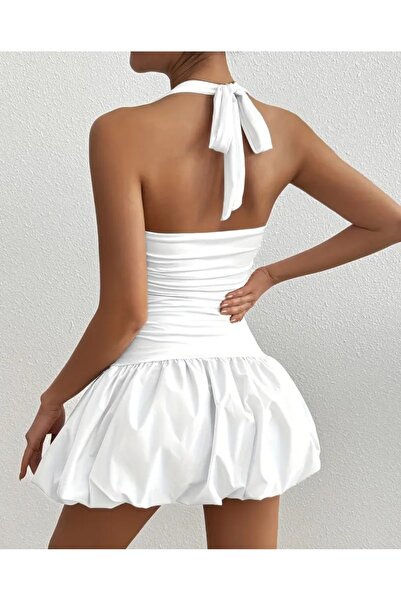 Nsb Tasarım Γυναικείο μίνι φόρεμα με λευκό λουράκι