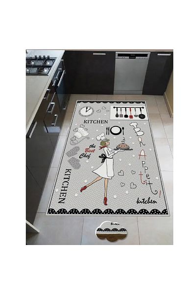 HOMS Best Chef kitchen rug, 200x120 cm, digital print, non-slip, multicolor
