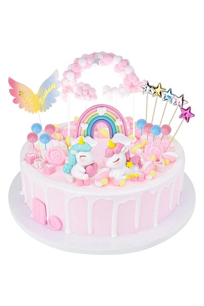 HASEPE Unicorn cake decorations Home Sweet Paradise, set 20 pieces, for special events, multicolor