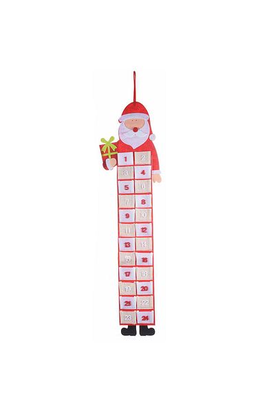 Decorer Advent Calendar Santa Claus Hanging Textile 25 x 90 cm