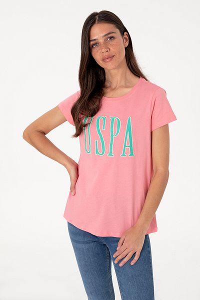 U.S. Polo Assn. Women's Pink Crew Neck T-Shirt 50305842-Vr041