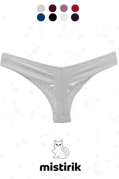 MİSTİRİK Flexible and Soft Table Model Semi-Patterned White Sports Thong