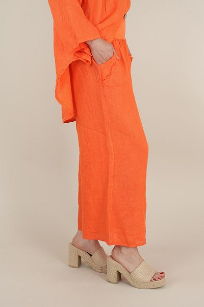 Ranasubaşı Orange Model Linen Shirt Set