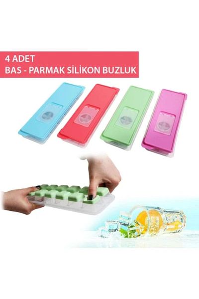 CARNIVAL LAND 4-Piece Bpa Free Silicone Ice Mold 12 Compartments with Lid Bass Finger Ice Mold Silicone Ice Box Ice Cube